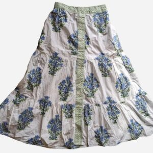 Renwick block print maxi skirt